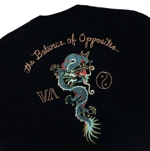 RVCA Black Graphic Neon Dragon Tee